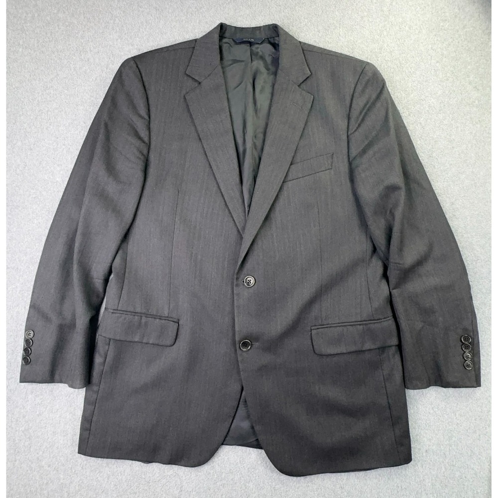 Brooks Brothers 1818 Fitzgerald X Saxxon Blazer Tonal Pin Stripe Grey Men's 41R‎